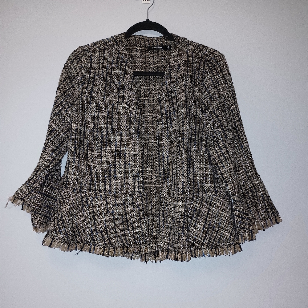 Doe & Rae Tweed Peplum Blazer Jacket L